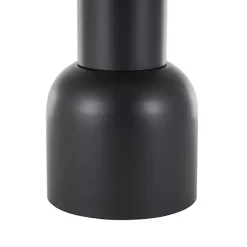 Best Kirklands Home Black Metal Rattan Pedestal Accent Table, 16 in. Brown