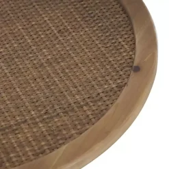 Online Kirklands Home Black Metal Rattan Pedestal Accent Table, 19 in. Brown