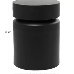 Clearance Kirklands Home Metal Round Drum Accent Table Black