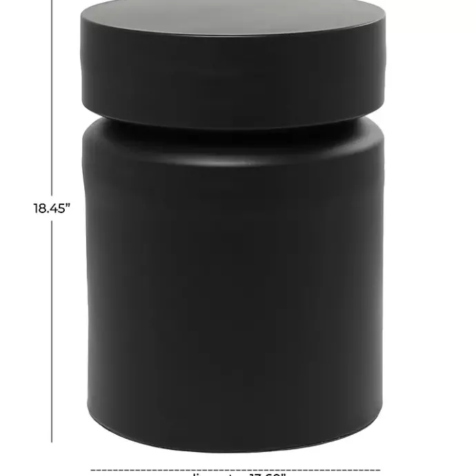 Clearance Kirklands Home Metal Round Drum Accent Table Black