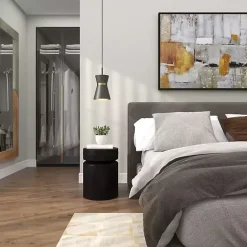 Clearance Kirklands Home Metal Round Drum Accent Table Black