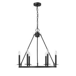 Discount Kirklands Home Metal Round Florence Chandelier Black