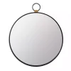 Best Kirklands Home Black Metal Round Top Loop Wall Mirror