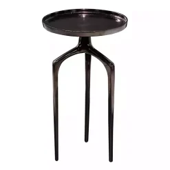 Kirklands Home Metal Round Tripod Accent Table Black