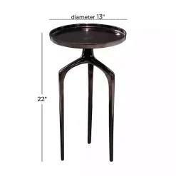 Kirklands Home Metal Round Tripod Accent Table Black