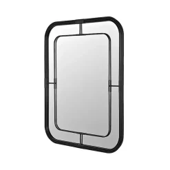 Sale Kirklands Home Black Metal Rounded Corner Frame Wall Mirror