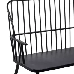 New Kirklands Home Metal Slatted Back Outdoor Bench Black