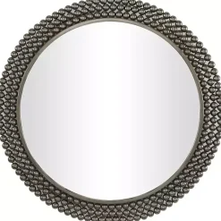 Best Kirklands Home Metal Tiered Bead Frame Wall Mirror Black