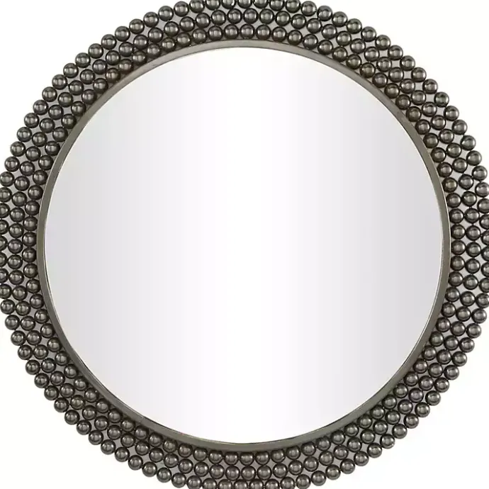 Best Kirklands Home Metal Tiered Bead Frame Wall Mirror Black