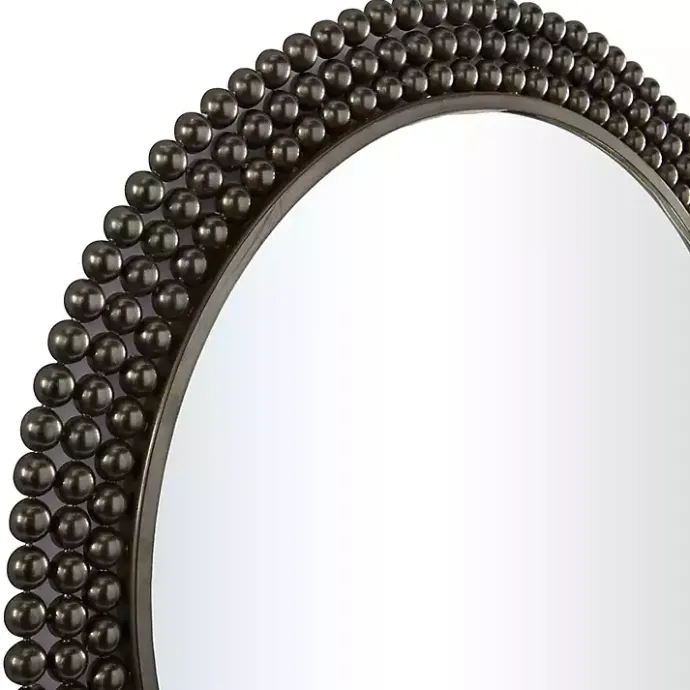 Best Kirklands Home Metal Tiered Bead Frame Wall Mirror Black