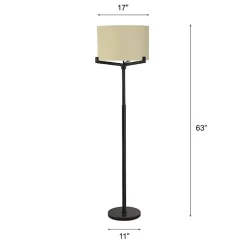Hot Kirklands Home Black Metal Tri-Arm Floor Lamp Tan