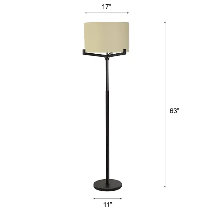 Hot Kirklands Home Black Metal Tri-Arm Floor Lamp Tan