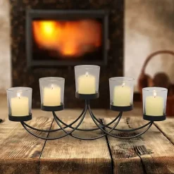 Kirklands Home Metal Votive Candelabra Black