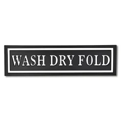 Outlet Kirklands Home Black Metal Wash Dry Fold Wall Sign