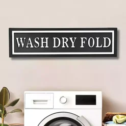 Outlet Kirklands Home Black Metal Wash Dry Fold Wall Sign