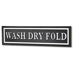 Outlet Kirklands Home Black Metal Wash Dry Fold Wall Sign