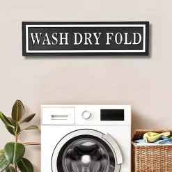 Outlet Kirklands Home Black Metal Wash Dry Fold Wall Sign