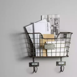 Best Kirklands Home Black Metal Wire Mail Wall Pocket