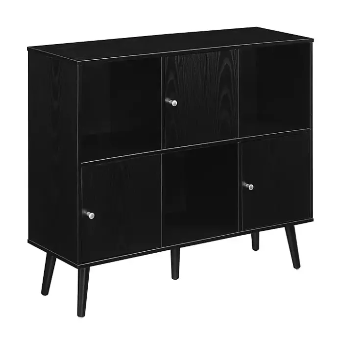 Discount Kirklands Home Mid-Century Modern Cubby Cabinet Black