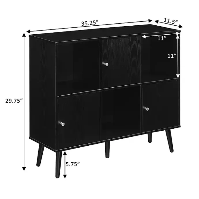 Discount Kirklands Home Mid-Century Modern Cubby Cabinet Black