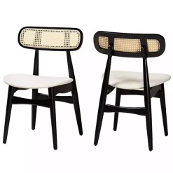 Best Kirklands Home Black Mid-Century Modern Dining Chairs, Set of 2 White