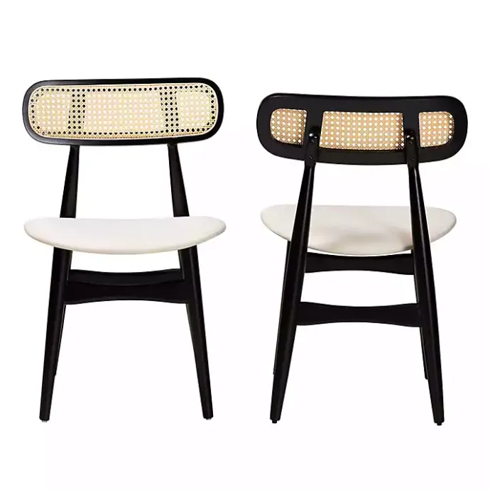 Best Kirklands Home Black Mid-Century Modern Dining Chairs, Set of 2 White