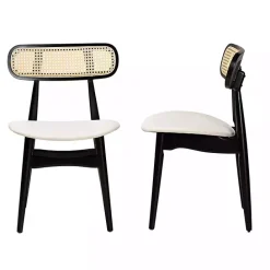 Best Kirklands Home Black Mid-Century Modern Dining Chairs, Set of 2 White