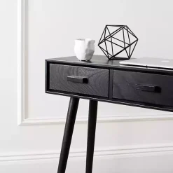 Clearance Kirklands Home Mid-Century Modern 3-Drawer Console Table Black