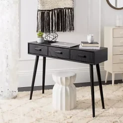 Clearance Kirklands Home Mid-Century Modern 3-Drawer Console Table Black