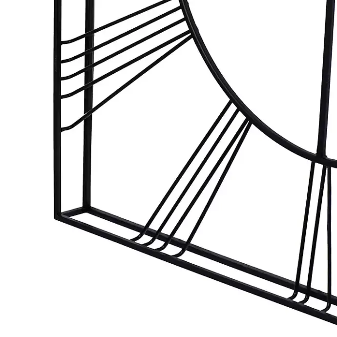 Hot Kirklands Home Minimal Square Open Face Clock Black