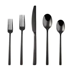 Sale Kirklands Home Mirrored Steel 20-pc. Flatware Set Black