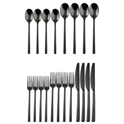 Sale Kirklands Home Mirrored Steel 20-pc. Flatware Set Black