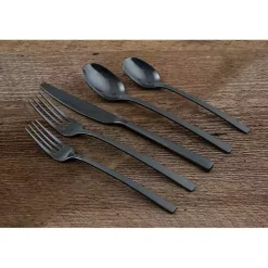 Sale Kirklands Home Mirrored Steel 20-pc. Flatware Set Black