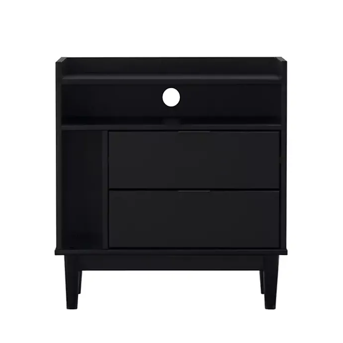 Discount Kirklands Home Modern Frame Wood Nightstand Black