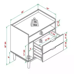 Discount Kirklands Home Modern Frame Wood Nightstand Black