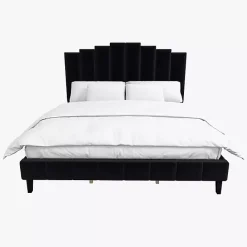 New Kirklands Home Modern Tufted Platform King Bed Black