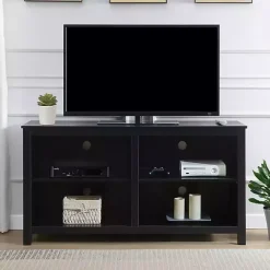 Kirklands Home Montana 4-Shelf Media Cabinet Black