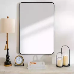 Best Kirklands Home Nouveau Linear Curved Corner Mirror Black