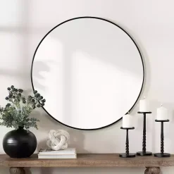 Outlet Kirklands Home Nouveau Linear Round Mirror Black
