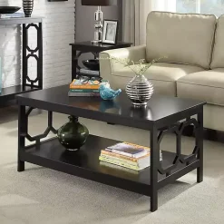 Best Kirklands Home Octagon Single Shelf Coffee Table Black