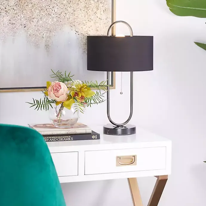Clearance Kirklands Home Open Metal Loop Table Lamp Black