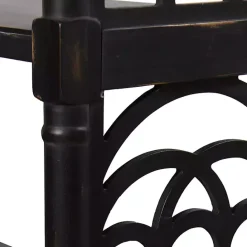 Best Kirklands Home Open Shelf Cathedral Ends Console Table Black
