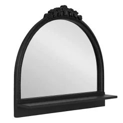 Clearance Kirklands Home Black Ornate Arch Wall Mirror with Shelf