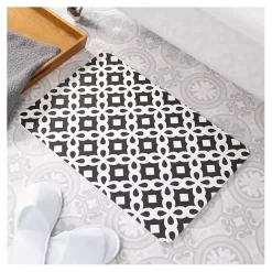 Discount Kirklands Home Black Patterned Stone Bath Mat
