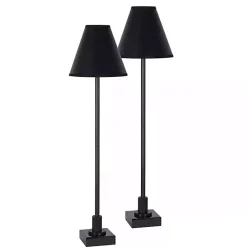 New Kirklands Home Pillar Buffet Lamps, Set of 2 Black