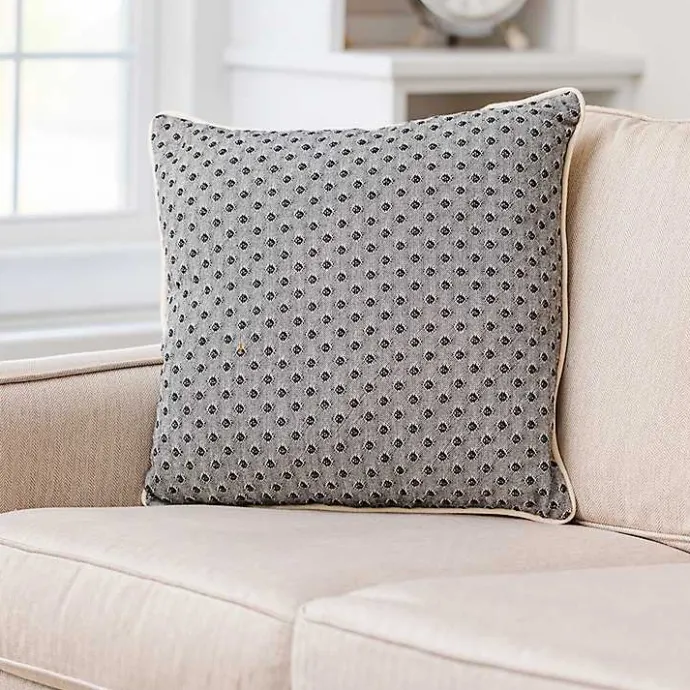 Sale Kirklands Home Black Pin Point Pillow Gray