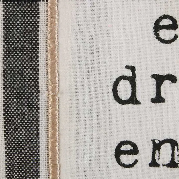 Kirklands Home Black Plaid Eat Drink Enjoy 4-pc. Dish Towel Set