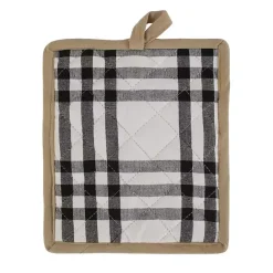 Kirklands Home Black Plaid Eat Drink Enjoy 4-pc. Dish Towel Set