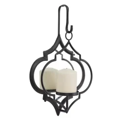 Online Kirklands Home Quatrefoil Mirrored Wall Sconce Black