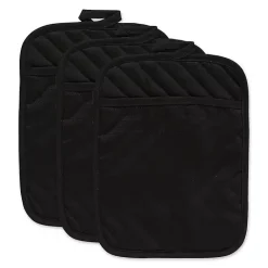 Discount Kirklands Home Quilted 3-pc. Potholder Set Black